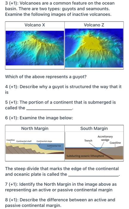 Solved Part 1: Ocean Basins 1(+1): There are three types of | Chegg.com