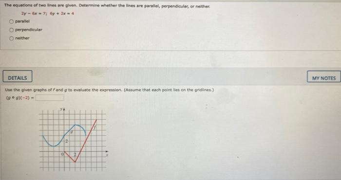 Solved The equations of two lines are given. Determine | Chegg.com