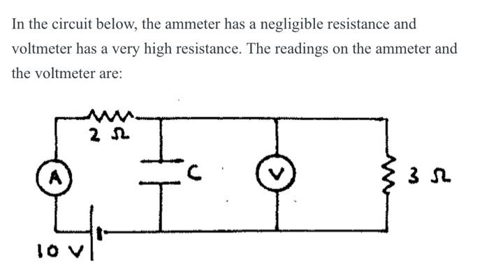 Solved In the circuit below, the ammeter has a negligible | Chegg.com