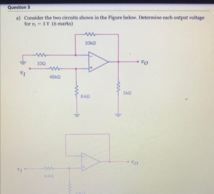 Solved A) Consider The Two Circuits Shown In The Figure | Chegg.com