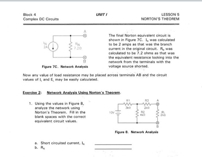 Solved Block 4. LESSON 5 NORTON'S THEOREM Complex DC