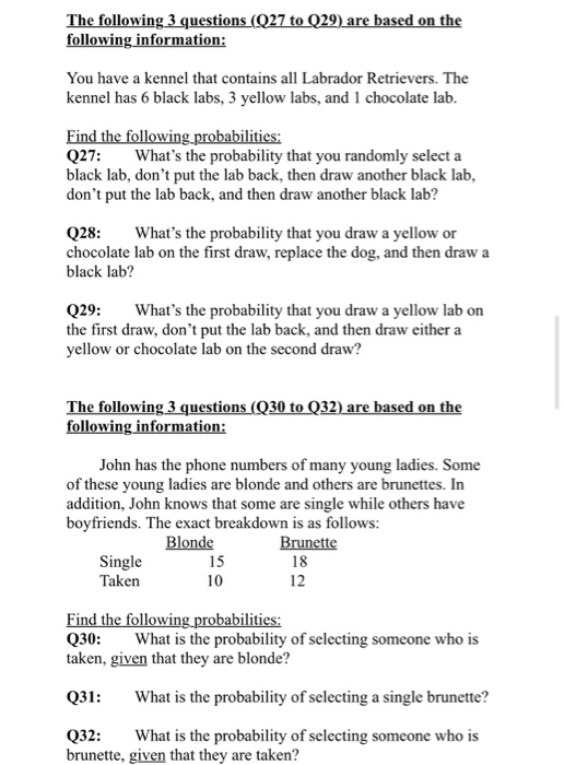 Solved The following 3 questions (Q27 to Q29) are based on | Chegg.com