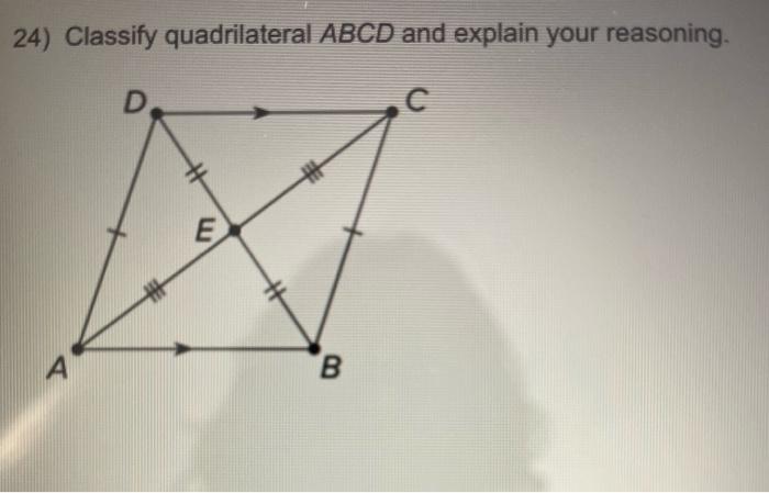 Solved 24) Classify Quadrilateral ABCD And Explain Your | Chegg.com