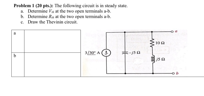Solved Problem 1 (20 pts.): The following circuit is in | Chegg.com
