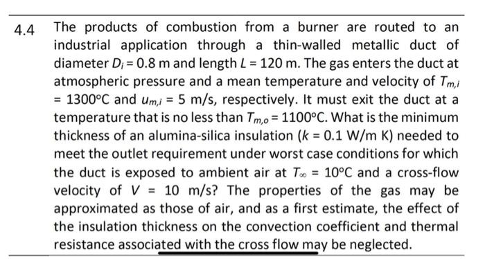 Solved 1.4 The products of combustion from a burner are | Chegg.com