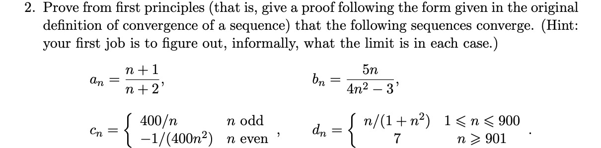 Solved Prove from first principles (that is, ﻿give a proof | Chegg.com