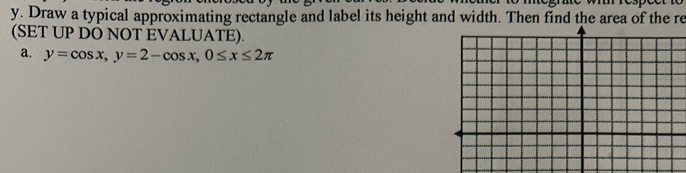 Solved y. ﻿Draw a typical approximating rectangle and label | Chegg.com