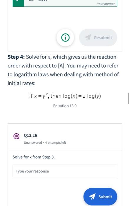 Solved need help to solve for X from step 3 please I do not | Chegg.com