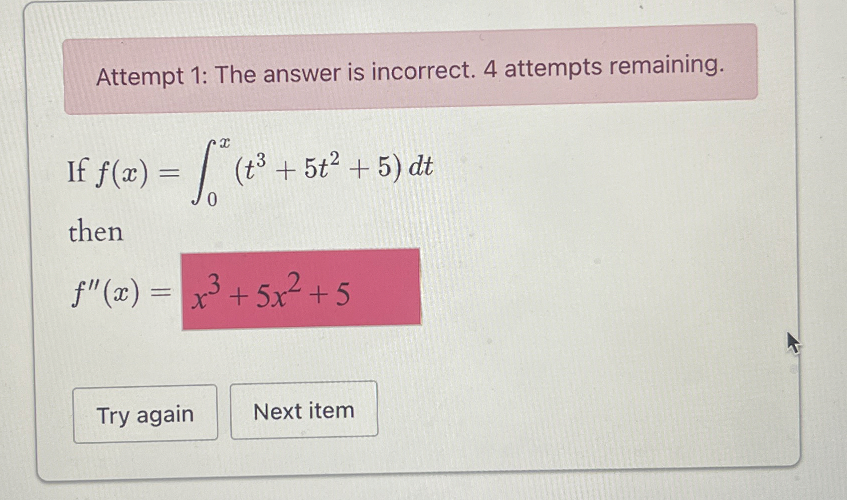 Solved Attempt 1: The answer is incorrect. 4 ﻿attempts | Chegg.com