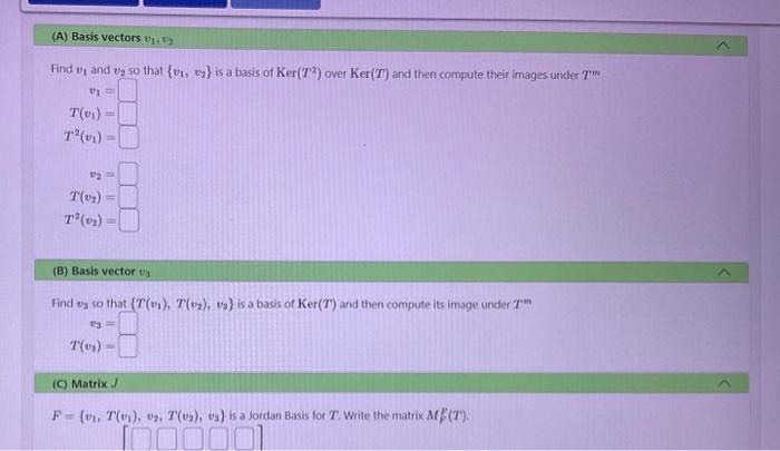 Find \( v_{1} \) and \( v_{2} \) so that \( \left\{v_{1}, v_{2}\right\} \) is a basis of \( \operatorname{Ker}\left(T^{2}\rig