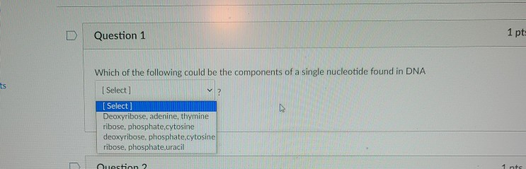 Solved Question 1 1 pt: ts Which of the following could be | Chegg.com