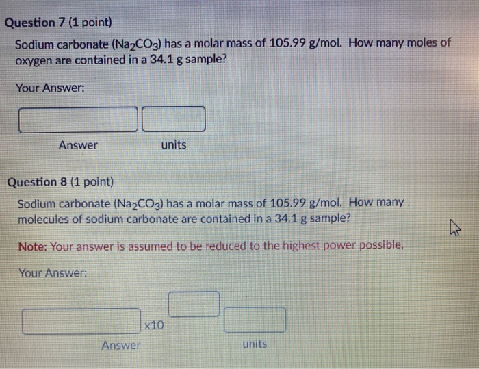 sodium carbonate molar mass