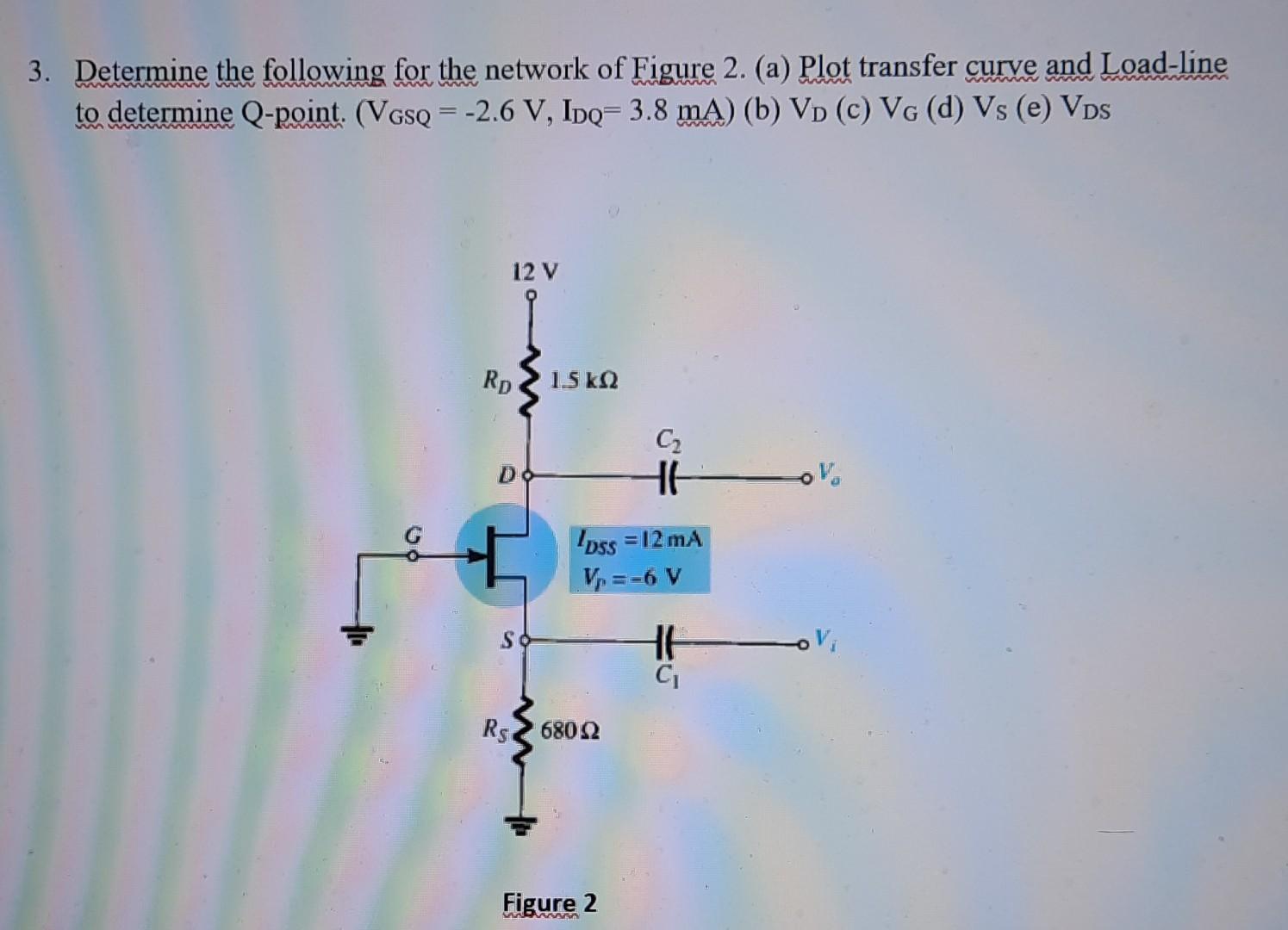 Solved 3. Determine The Following For The Network Of Figure | Chegg.com