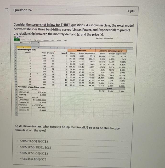 Solved Consider the screenshot below for THREE questions. As | Chegg.com