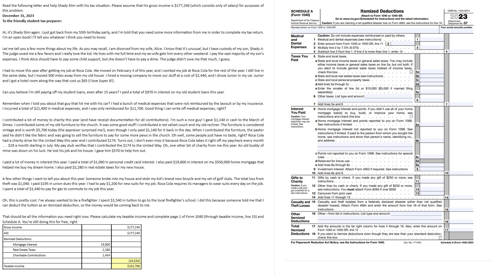 Solved Read the following letter and help Shady Slim with | Chegg.com