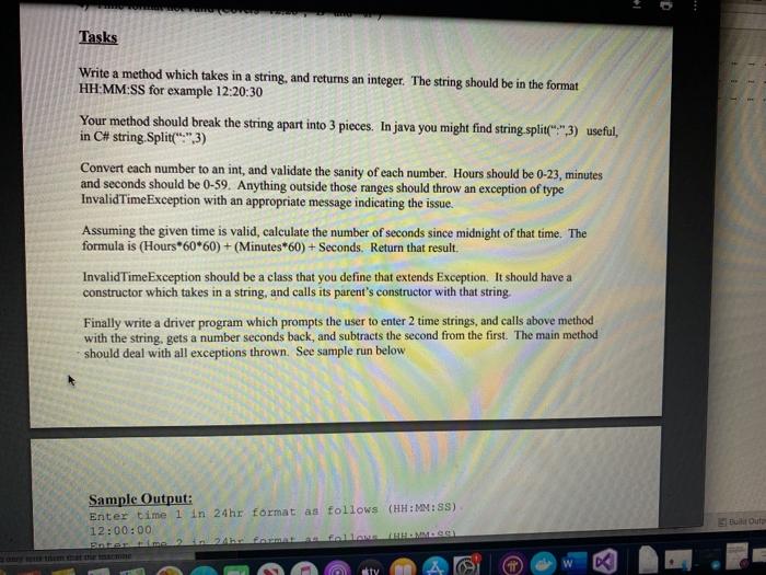 Solved D Tasks Write a method which takes in a string, and | Chegg.com