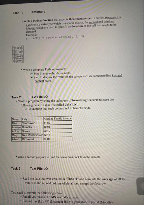 Solved Task 1: Dictionary • Write a Python function that | Chegg.com