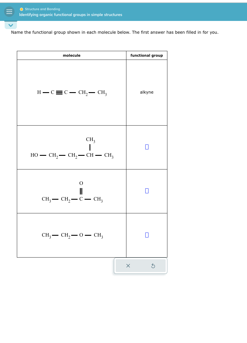 Solved Name the functional group shown in each molecule | Chegg.com