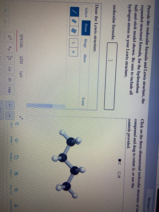 Solved Attempt 2 Provide the molecular formula and Lewis | Chegg.com