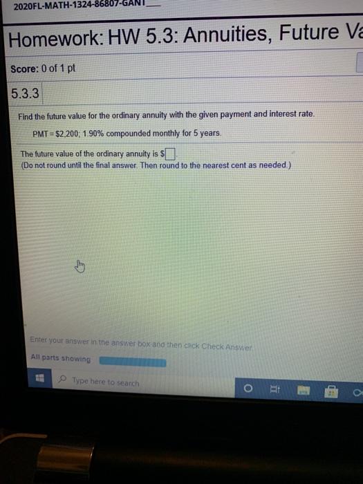 Solved 2020FL-MATH-1324-86807-GA Homework: HW 5.3: | Chegg.com