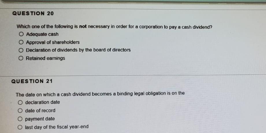 Solved QUESTION 20 Which one of the following is not | Chegg.com