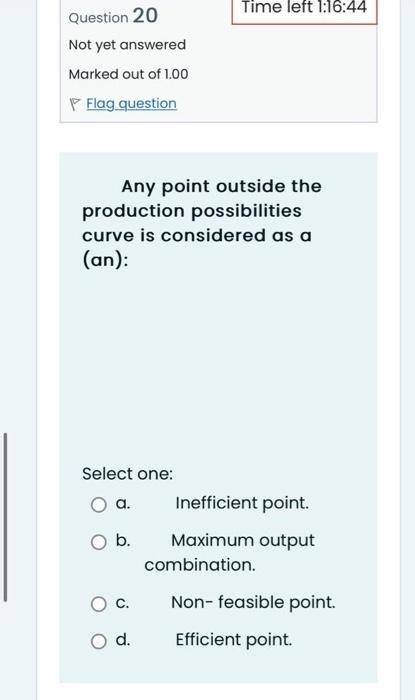 Solved Question 20 Not yet answered Marked out of 1.00 P | Chegg.com