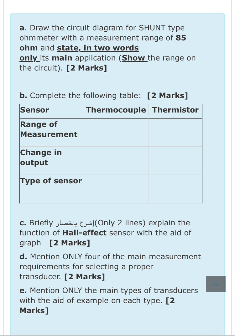 Solved a. ﻿Draw the circuit diagram for SHUNT type ohmmeter | Chegg.com