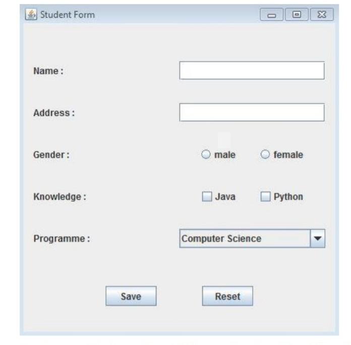 Solved Create this Java Gui please in the dropdown list, | Chegg.com