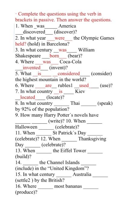 solved-complete-the-questions-using-the-verb-in-brackets-chegg