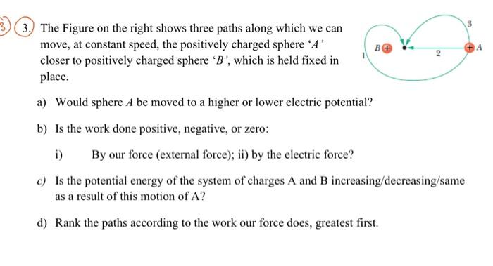 Solved 3. The Figure on the right shows three paths along | Chegg.com