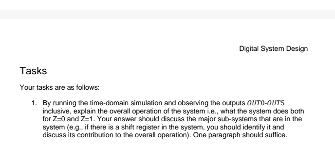 Digital System Task Solved Digital System DesignTasksYour tasks are as | Chegg.com