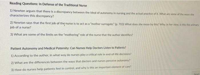 autonomy in nursing