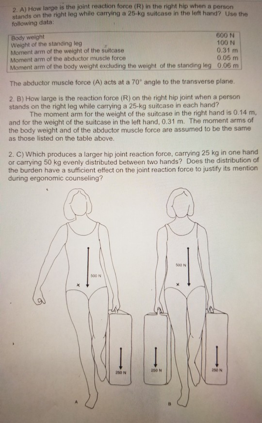 Al How large is the joint reaction force (R) in the | Chegg.com