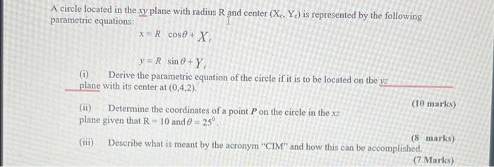 Solved A circle located in the xy plane with radius R and | Chegg.com