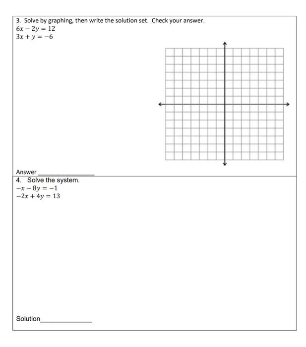 Solved 3. Solve by graphing, then write the solution set. | Chegg.com