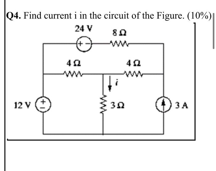 Solved Q4. Find current i in the circuit of the Figure. | Chegg.com