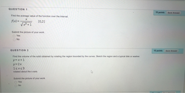 Solved QUESTION 1 15 points Save Answer Find the average | Chegg.com