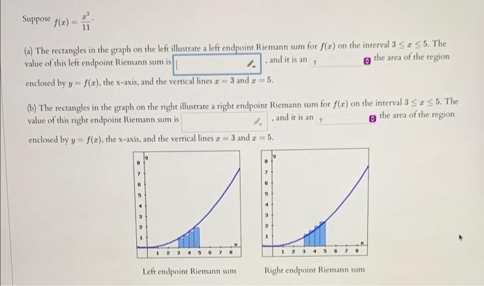 Solved Suppose f(x) 11 (a) The rectangles in the graph on | Chegg.com