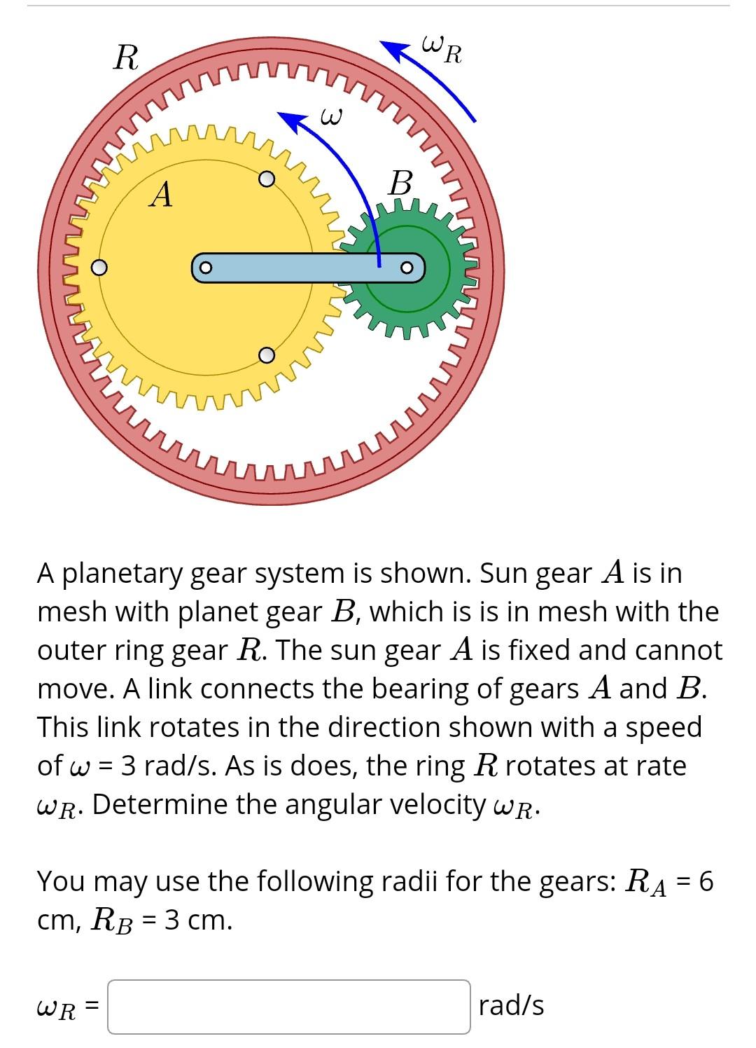 Solved A planetary gear system is shown. Sun gear A is in | Chegg.com