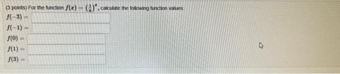 Solved (3 points) For the function f(x)=(), calculate the | Chegg.com