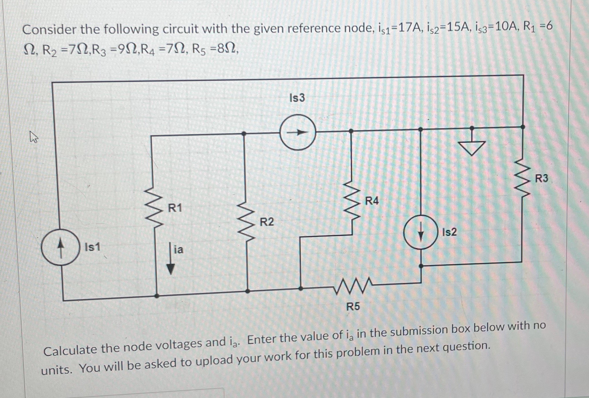 Solved Consider the following circuit with the given | Chegg.com