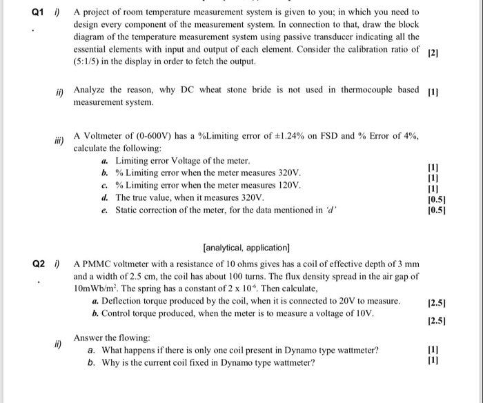 Solved Q1 ) A Project Of Room Temperature Measurement System | Chegg.com