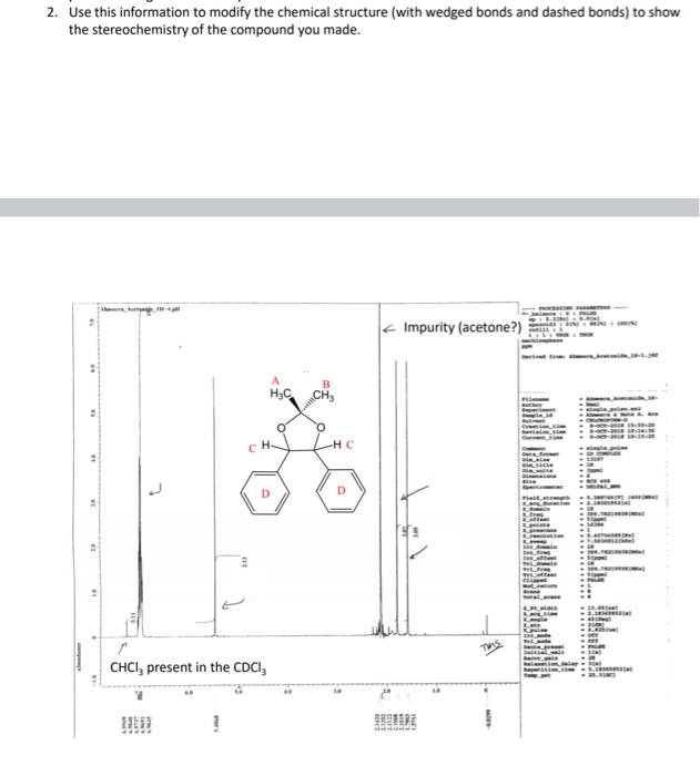 Solved The product was hydrobenzoin acetonide and used meso | Chegg.com