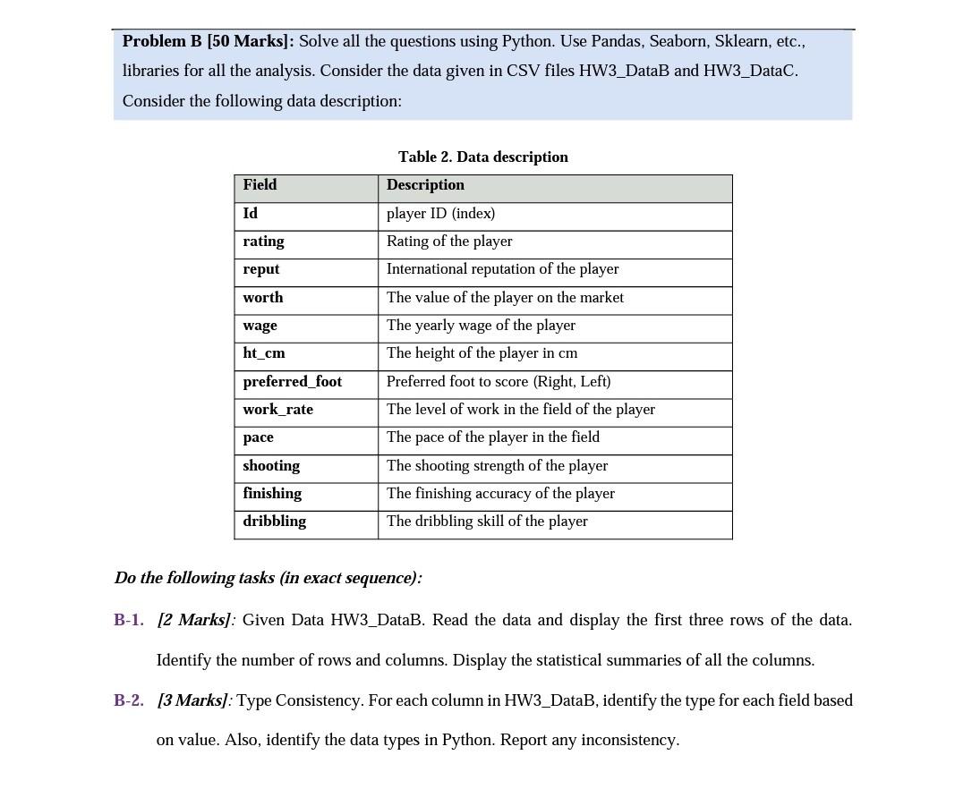 Solved Problem B [50 Marks]: Solve All The Questions Using | Chegg.com