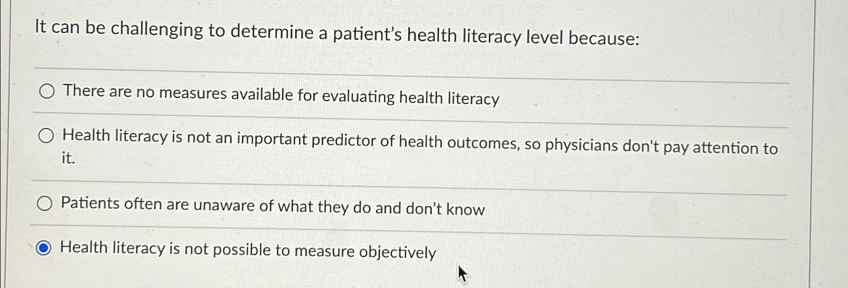 Solved It can be challenging to determine a patient's health | Chegg.com