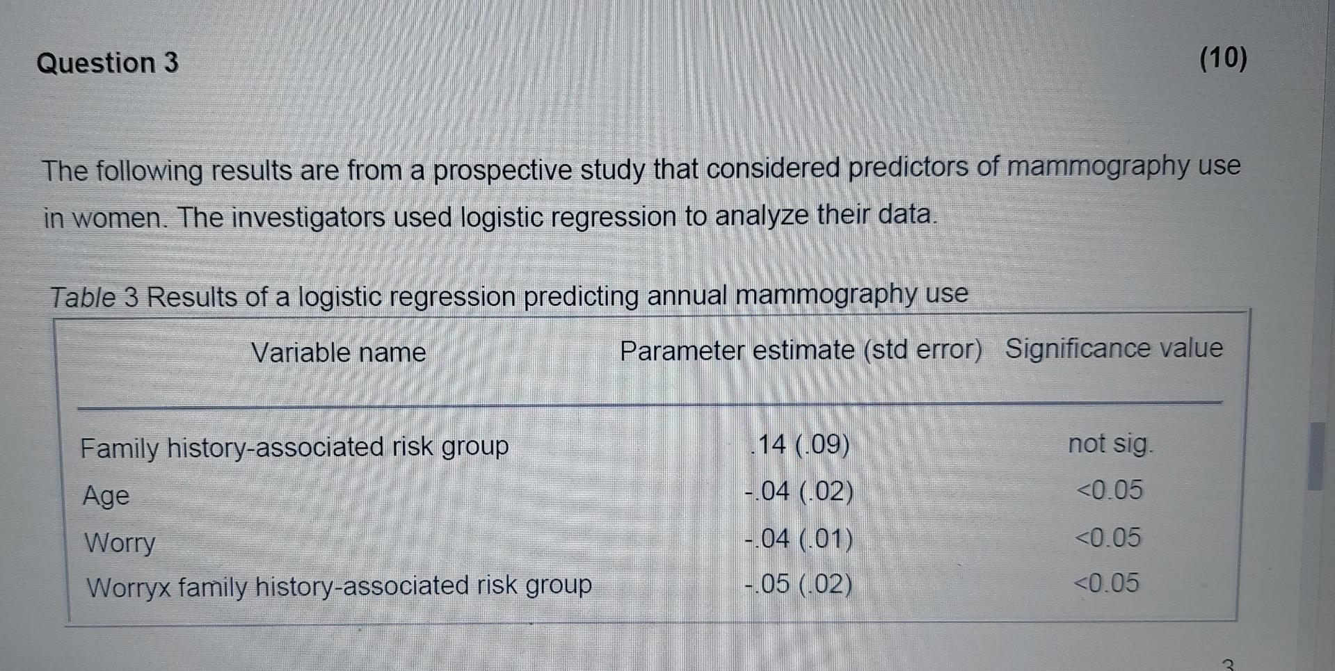 Solved The Following Results Are From A Prospective Study | Chegg.com