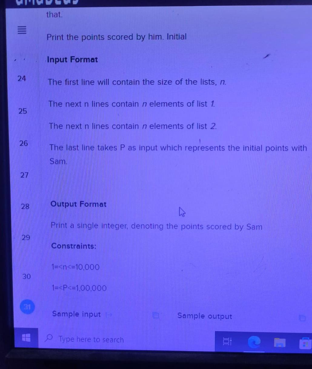 Point Collector 24 Sam is playing a game where he has | Chegg.com
