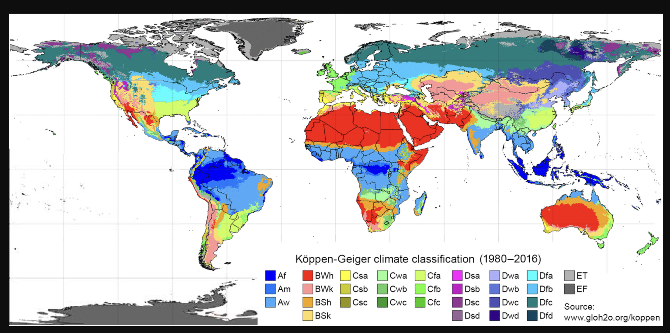 Solved Figure 15A-7. ﻿Köppen Climate Classification. [Beck | Chegg.com