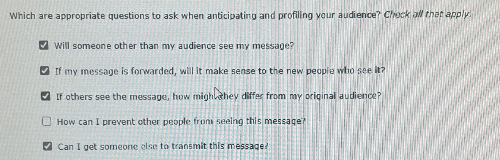 Solved Which are appropriate questions to ask when