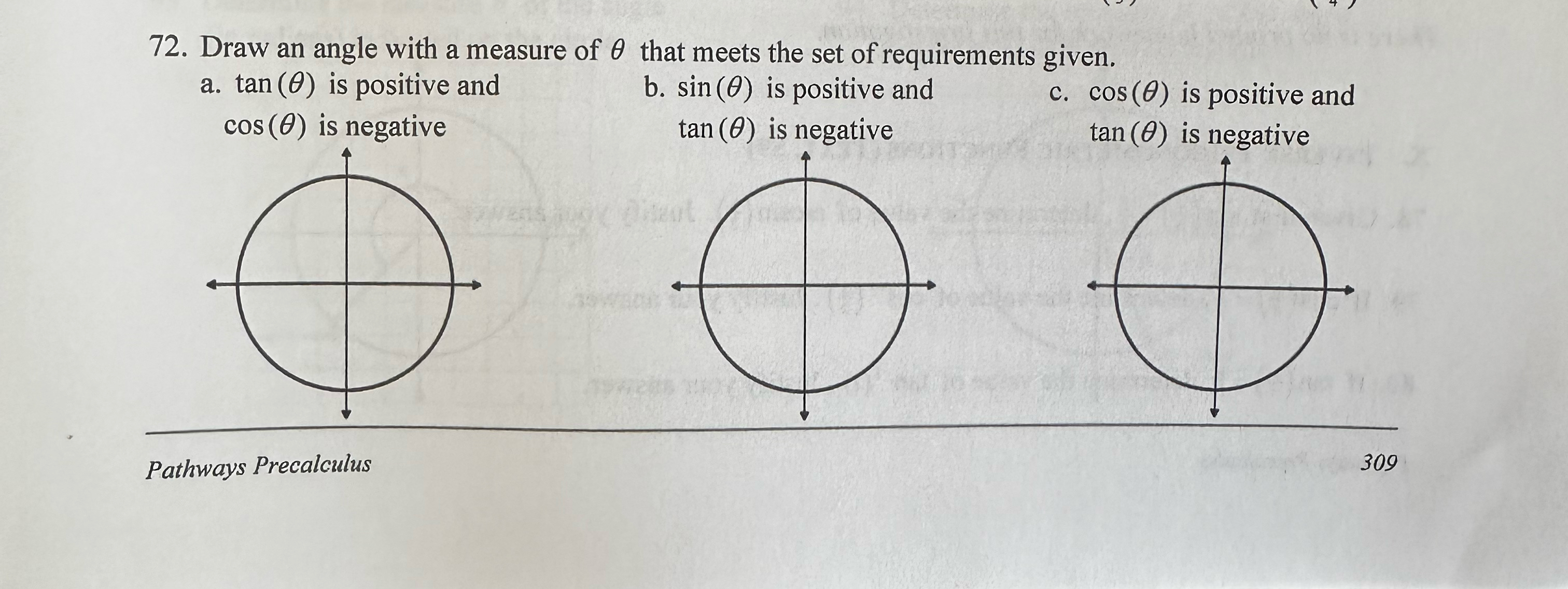 Solved Draw an angle with a measure of θ ﻿that meets the set | Chegg.com